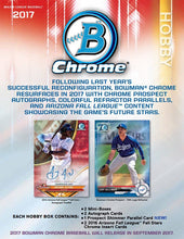 2017 Bowman Chrome Baseball Hobby Box (Free pack of soft sleeves & Mag Holder!)
